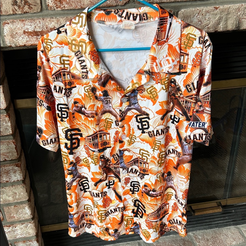 San Francisco‎ Giants Graphic Button Down Mens Shirt Size M